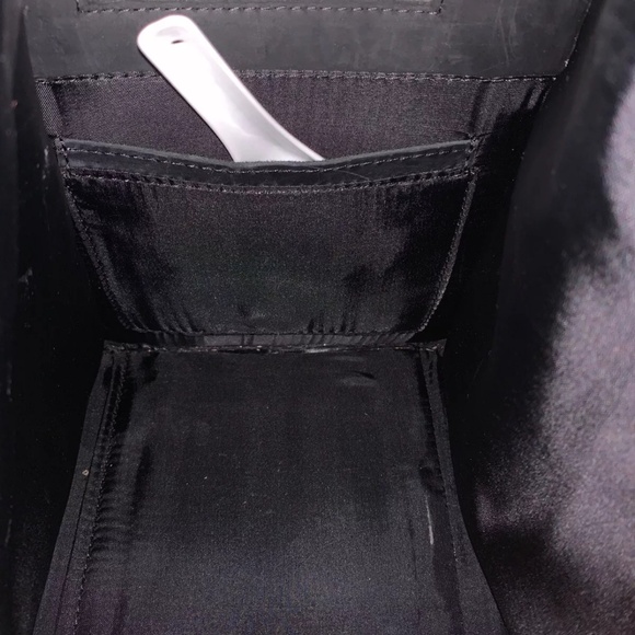 Genuine Leather Structured Work Lunch Tote Handbag Lunchbag Black - Picture 6 of 8